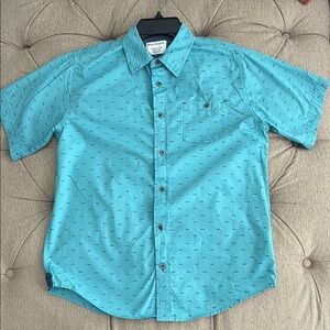 Boys’ Aqua Button Down Shirt